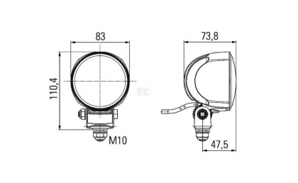 1G0996276451 Far de lucru rotund Modul 70  - Reflector LED