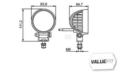 1G0357000001 Far de lucru rotund  - Reflector LED