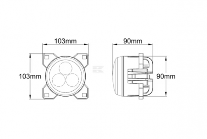LA10447B Lumină  - Reflector de lucru LED, 42W, 4200lm, rotundă, neagră, Kramp