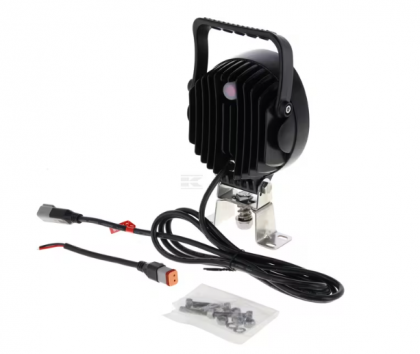 LA10620 Work light  - Reflector LED, 54W, 5100lm, round, 12/24V, Ø133x75mm, Deutsch plug, Flood, 9LED's, handle + switch