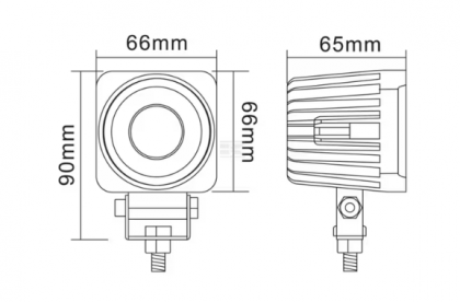 LA15019 Lampă  - Reflector de lucru LED 10W 900lm pătrată 10/30V 66x65mm tip spot 1 LED Gopart