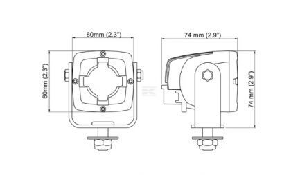 LAN10LED Far de lucru pătrat  - Reflector LED