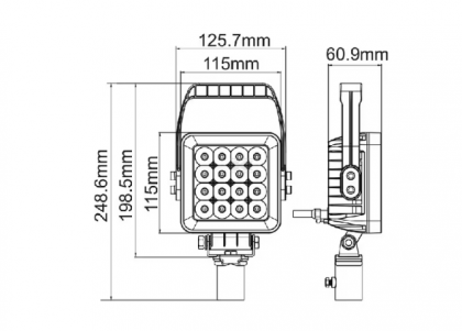 LA10446 Lampă  - Reflector de lucru pătrată cu mâner