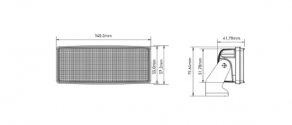 LA10048 Lampă  - Reflector de lucru LED 42W 3800lm dreptunghiulară 10/30V 140,2x41,8x57,2mm tip flood Kramp