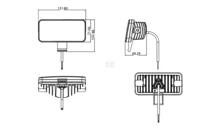 LA10420 Lampă - Reflector de lucru LED 54W 4100lm dreptunghiulară flux Kramp