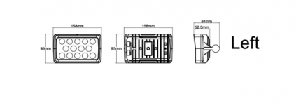 LA10411 Lampă - Reflector de lucru LED 21W 2600lm flux stânga