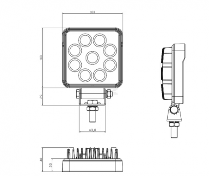 LA10904 Lampă - Reflector de lucru LED, 27W, 2376lm