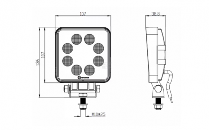 LA10904BOX Lampă de lucru LED, 27W, 2376lm