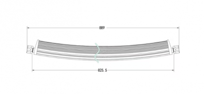 LA10309 Led bar Bară lumini de lucru LED 180W 15300lm dreptunghiulară 12/24V albă 825,5x79,5mm mufă Deutsch combo curbată 60 LED-uri Kramp