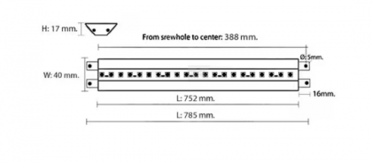 LA50021 Șină unghiulară 75cm 12V