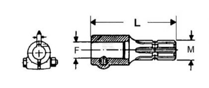 6710231 Reducție+bornă1 3/8–6; 1 3/4–20