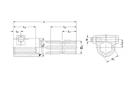 6710007KR Reducție cardanică tată 1 3/8" (6) mamă 1 3/8" (21) cu șurub