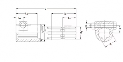 6710166KR Reducție cardanică tată 1 3/8" (6) mamă 1 3/4" (20) cu șurub