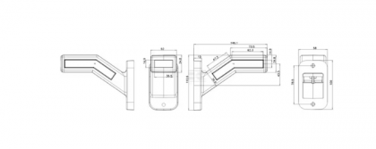 LA30162 Lampă de gabarit față/spate și lateral cu braț stânga LED 12-24V Kramp