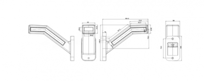 LA30164 Lampă de gabarit față/spate și lateral cu braț stânga LED 12-24V Kramp
