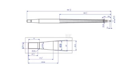 FT45980 Dinte încărcător frontal 980mm