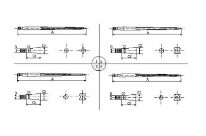 RT1GP Dinte încărcător frontal 36x1100mm piuliță M22x1,5mm negru gopart