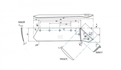 KK073007N Brăzdar 18" stânga potrivit pentru Kverneland