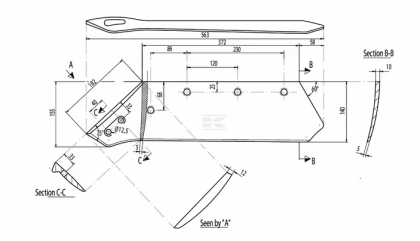 KK073004N Brăzdar 16" dreapta potrivit pentru Kverneland