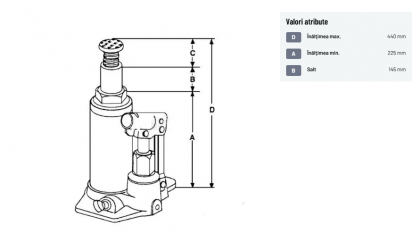 TH90804 Cric hidraulic - cilindric 8t
