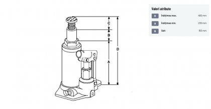 TH91204 Cric hidraulic - cilindric 12t