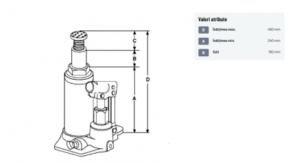 TH92004 Cric hidraulic - cilindric 20t