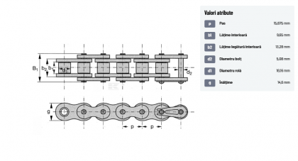 10B1GPP005 Lanț cu role 10B1