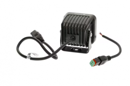 LA10608 Lampă de lucru indirectă cu LED-uri, 40W, 4800lm, pătrat, 12/24V, alb, 81x82.5x67.5mm mufă Deutsch, flux, 4 LED-uri