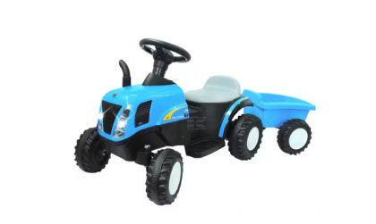 JA460482 Tractor de jucărie New Holland albastru cu remorcă 6V